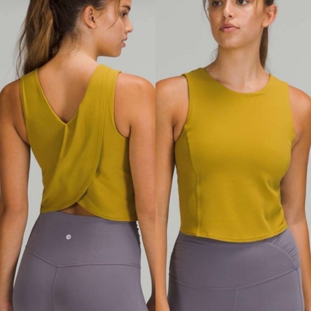 LULULEMON Nulu Twist Back Yoga Tank Top Green Size 2